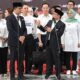 Calon presiden dan calon wakil presiden nomor urut 1, Anies Baswedan (kiri) dan Muhaimin Iskandar (kanan) memberikan keterangan pers usai debat calon wakil presiden Pemilu 2024 di JCC, Jakarta